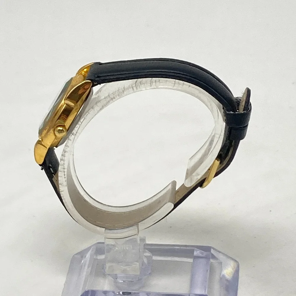 Ewatch Watch Women 25mm Gold Tone Green Dial Faceted Crystal New Battery 7.25